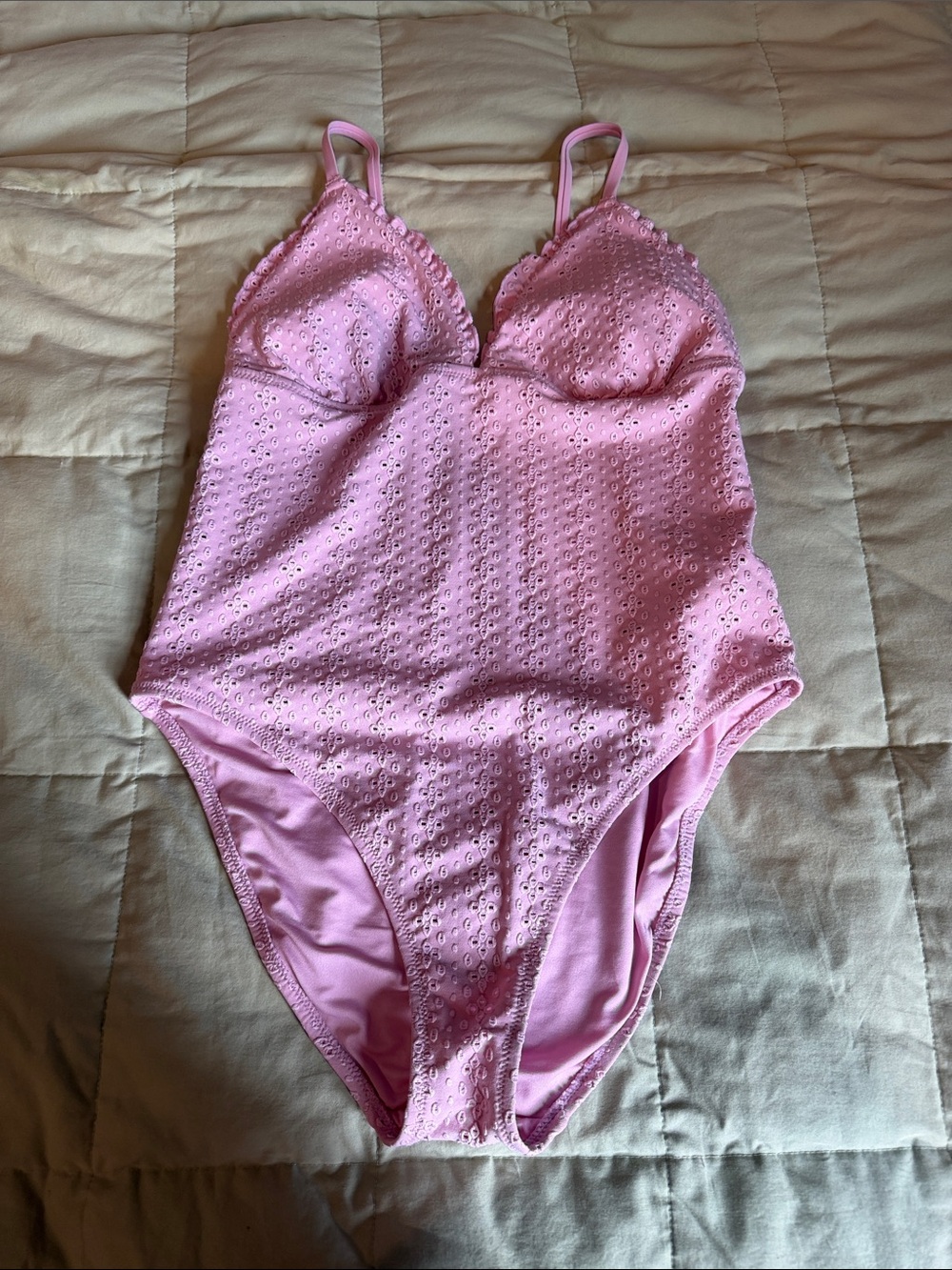 Old Navy Pink Eyelet One-Piece Swimsuit